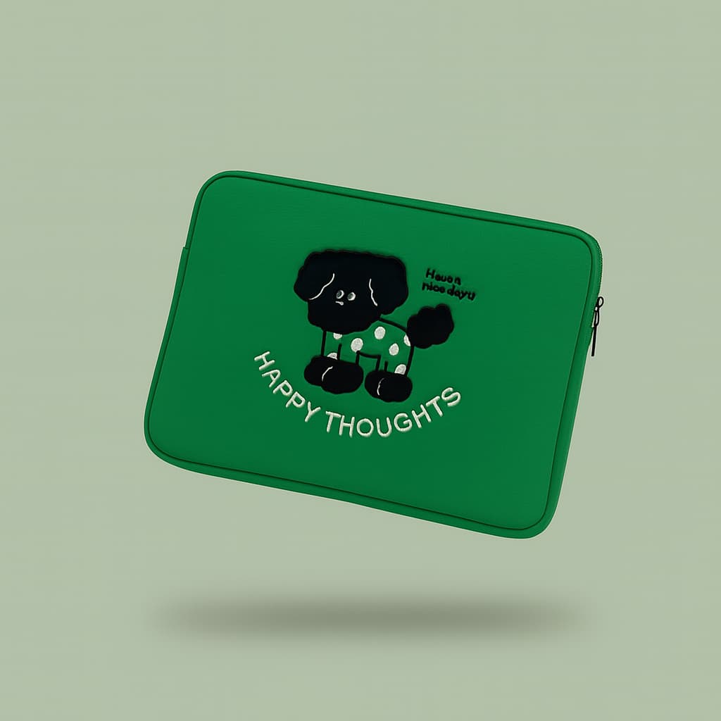 Pochette ordinateur - Green Dog