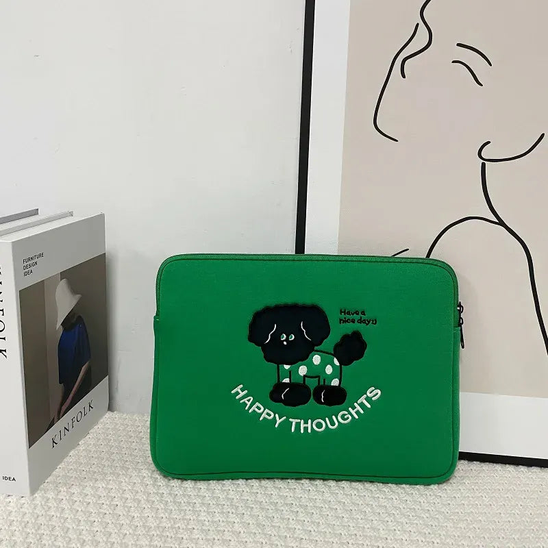 Pochette ordinateur - Green Dog
