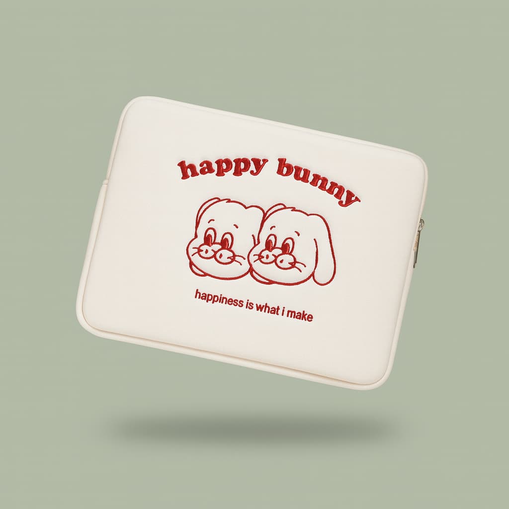 Pochette ordinateur - Happy Bunny