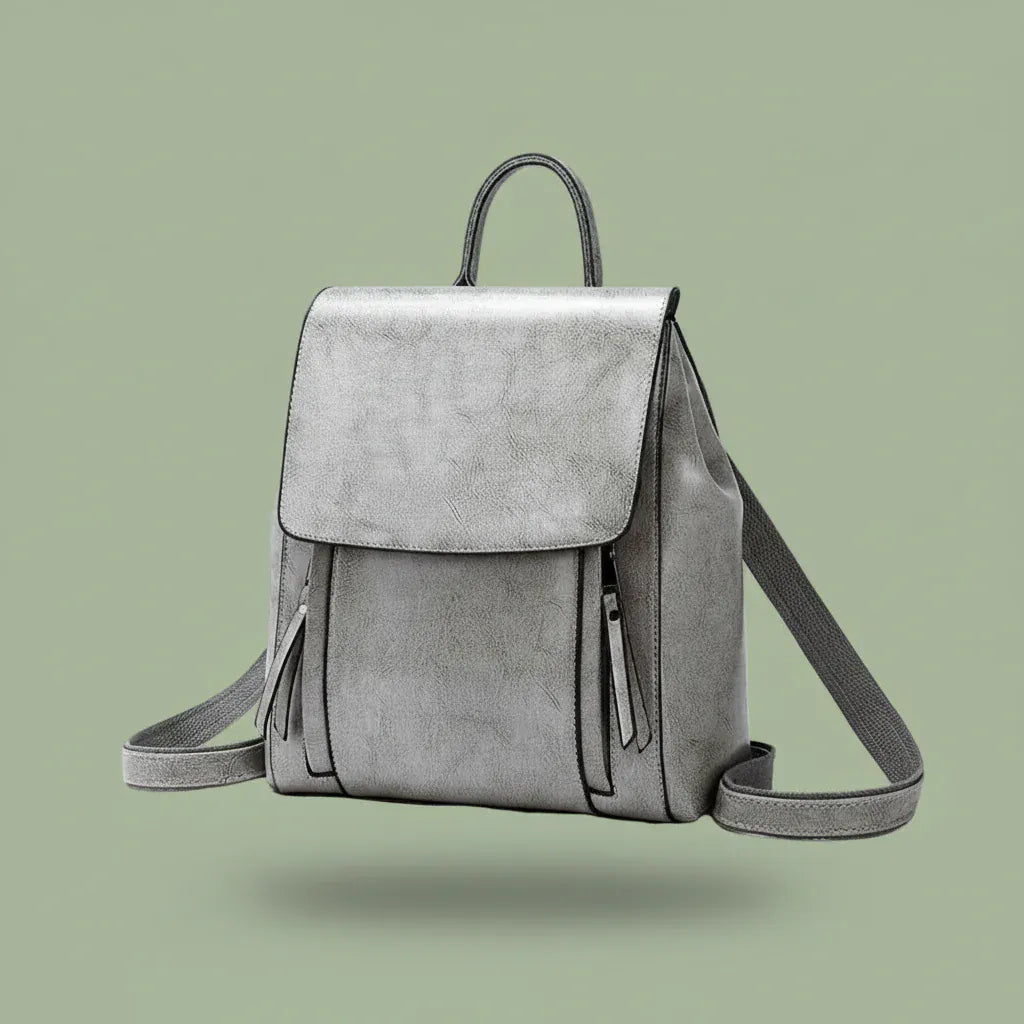 Sac À Dos Ordinateur Cuir Femme - Gris