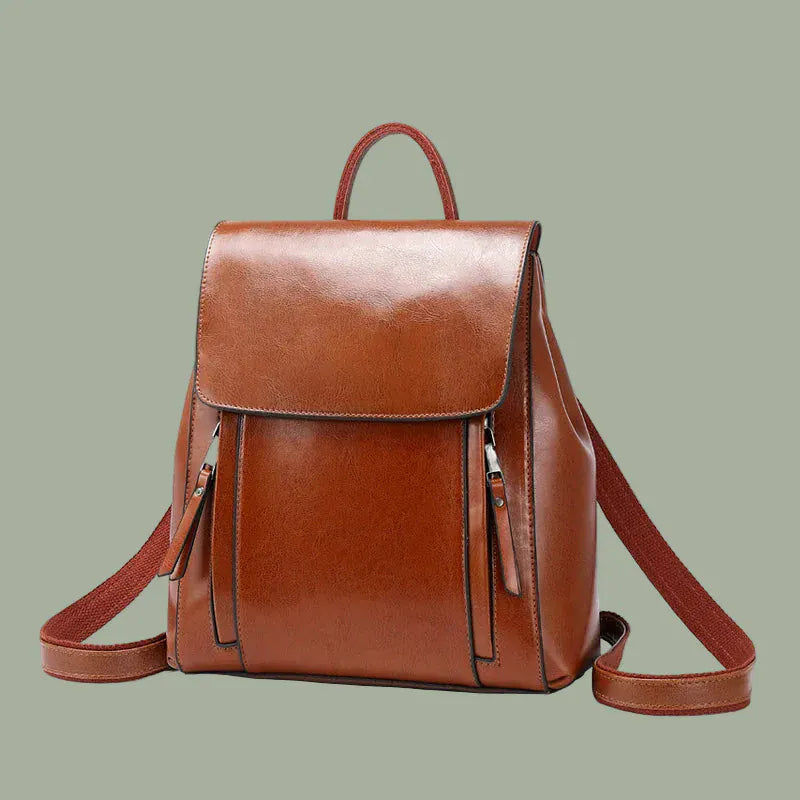 Sac À Dos Ordinateur Cuir Femme - Marron