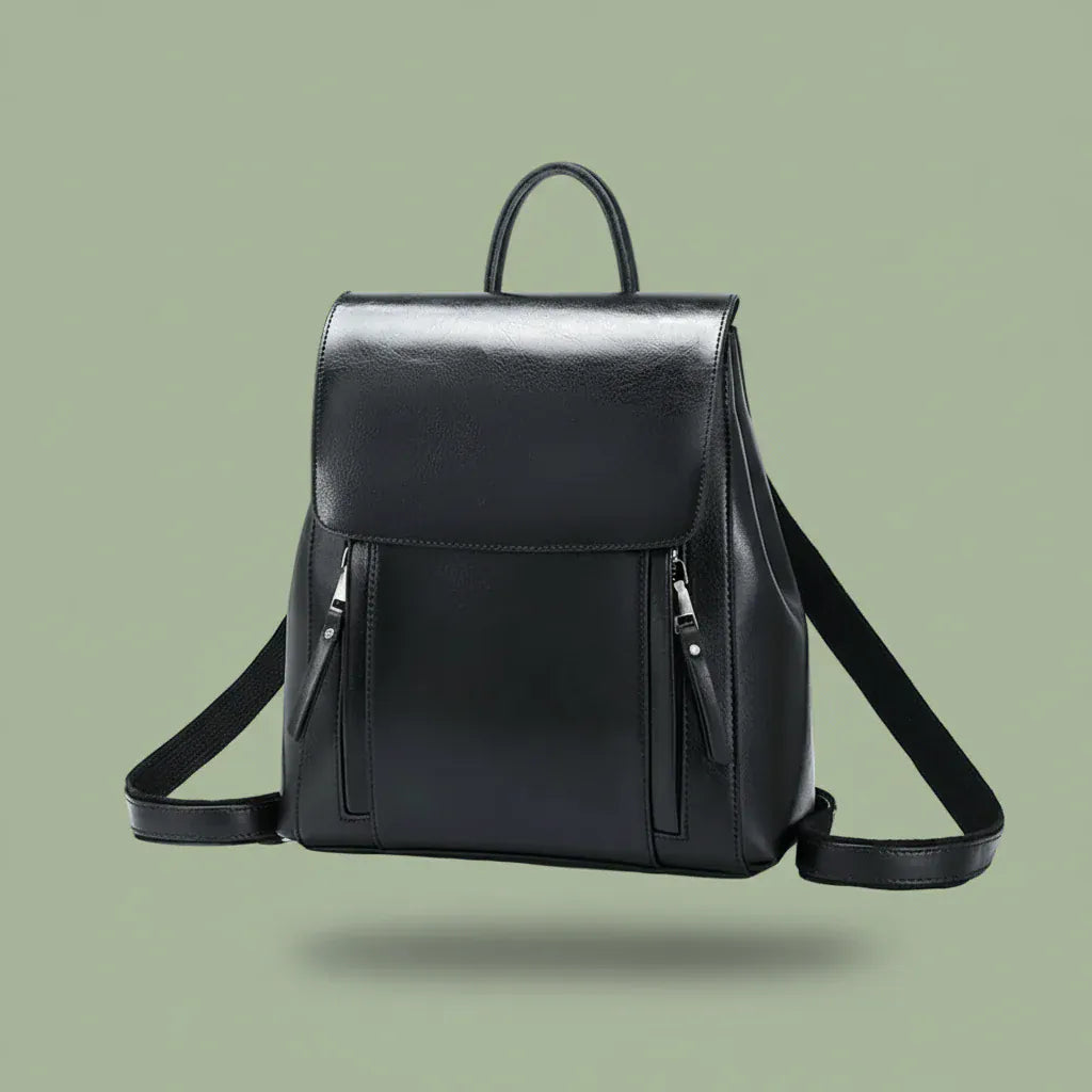 Sac À Dos Ordinateur Cuir Femme - Noir