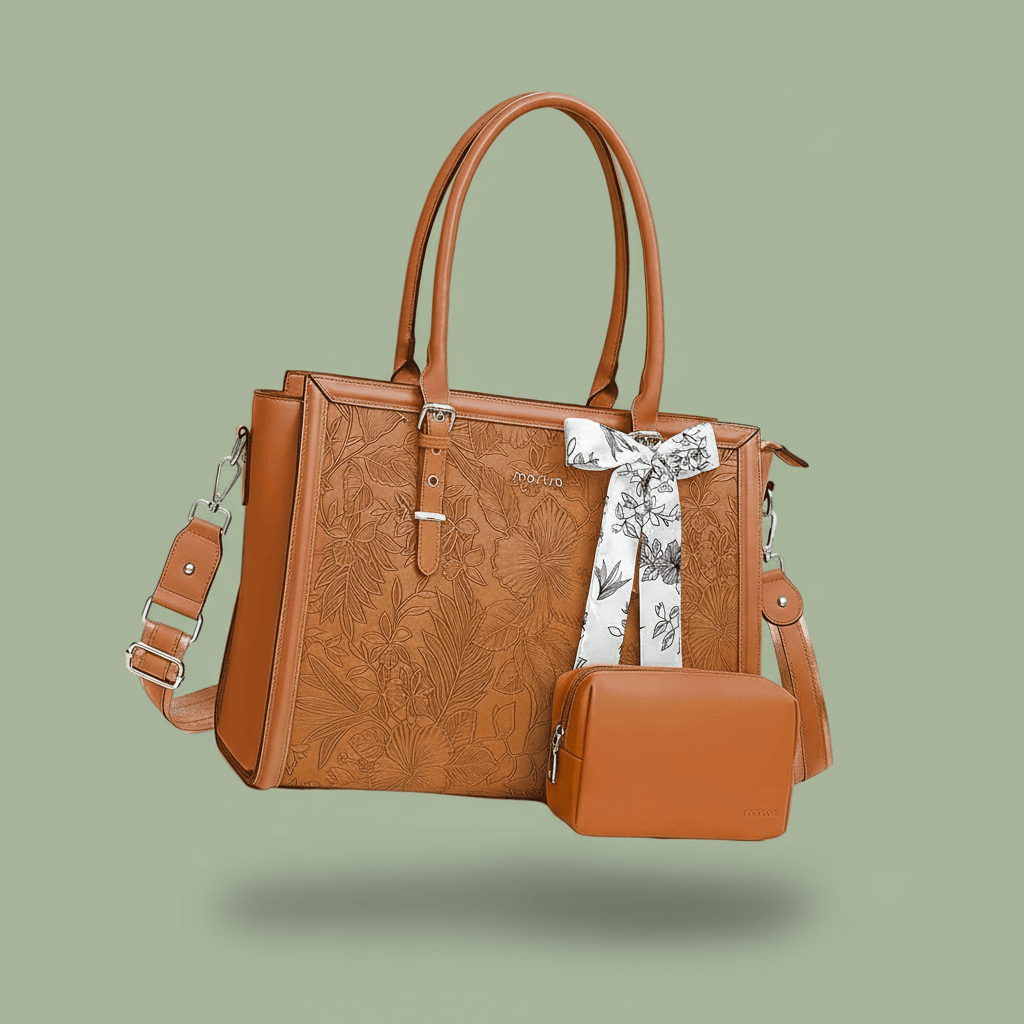 Sacoche Ordinateur En Cuir Femme - Marron
